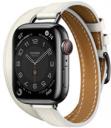 Apple Watch Series 7 Hermes 45mm Space Black Stainless Steel Case with Attelage Double Tour A2477 GPS Cellular