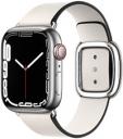 Apple Watch Series 7 41mm Silver Stainless Steel Case with Apple OEM Band A2475 GPS Cellular