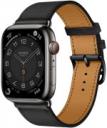 Apple Watch Series 8 Hermes 45mm Space Black Stainless Steel Case with Leather Single Tour A2774 GPS Cellular