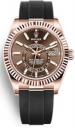 Rolex Sky Dweller Oysterflex Everose Gold Chocolate Dial 326235