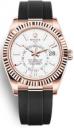 Rolex Sky Dweller Oysterflex Everose Gold White Dial 326235