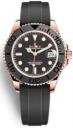 Rolex Yacht Master 37 Everose Gold Oysterflex Black Dial 268655